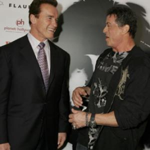 Arnold Schwarzenegger and Sylvester Stallone at event of Rambo 2008