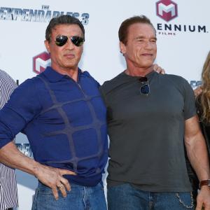 Arnold Schwarzenegger and Sylvester Stallone at event of Nesunaikinami 3 2014