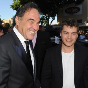 Oliver Stone and Emile Hirsch at event of Laukiniai 2012