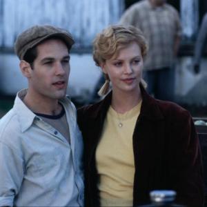 Still of Charlize Theron and Paul Rudd in The Cider House Rules 1999