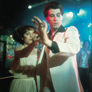 Still of John Travolta and Karen Lynn Gorney in Saturday Night Fever 1977