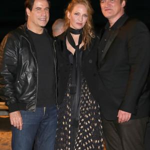Quentin Tarantino, Uma Thurman and John Travolta at event of Bulvarinis skaitalas (1994)