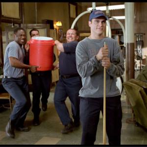 Rookie firefighter Jack Morrison (Joaquin Phoenix, right) gets a 