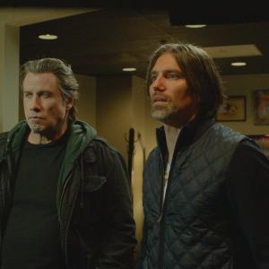 Still of John Travolta and Anson Mount in The Forger (2014)