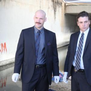 Still of Skeet Ulrich and Corey Stoll in Law & Order: Los Angeles (2010)