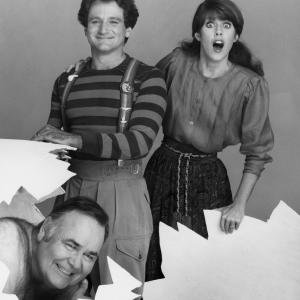 Robin Williams, Pam Dawber and Jonathan Winters at event of Mork & Mindy (1978)
