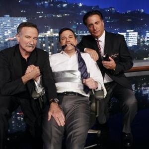 Still of Robin Williams Andy Garcia and Jimmy Kimmel in Jimmy Kimmel Live! 2003