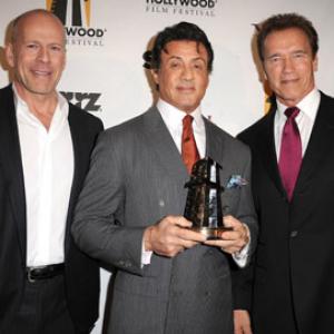 Arnold Schwarzenegger, Sylvester Stallone and Bruce Willis