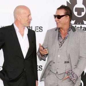 Bruce Willis and Mickey Rourke at event of The Expendables 2010