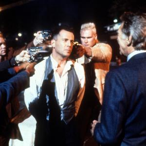 Still of Bruce Willis David Caruso and James Coburn in Hudson Hawk 1991