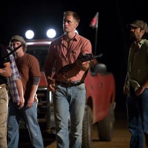Still of James Woods Alexander Skarsgrd Billy Lush and Rhys Coiro in Straw Dogs 2011
