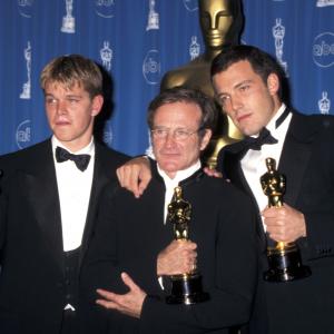 Robin Williams Ben Affleck and Matt Damon at event of The 70th Annual Academy Awards 1998