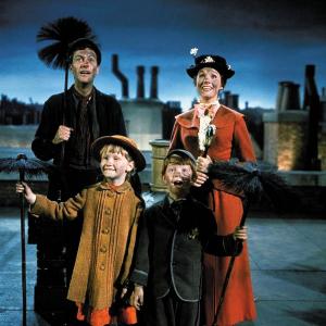 Still of Julie Andrews Dick Van Dyke Karen Dotrice and Matthew Garber in Mary Poppins 1964
