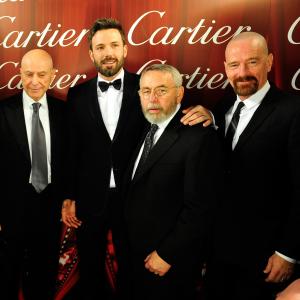 Alan Arkin, Ben Affleck, former CIA technical operations officer Tony Mendez, and actor Bryan Cranston attend the 24th annual Palm Springs International Film Festival Awards Gala.