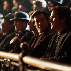 Still of Christian Bale and Hugh Jackman in Prestizas (2006)