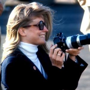 Candice Bergen and camera while visiting the 