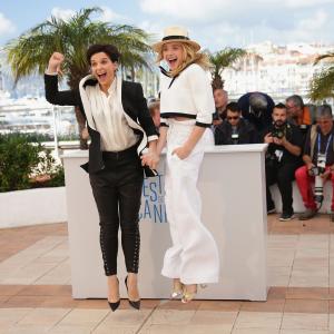 Actors Juliette Binoche and Chloe Grace Moretz attend the Clouds Of Sils Maria photocall during the 67th Annual Cannes Film Festival on May 23 2014 in Cannes France