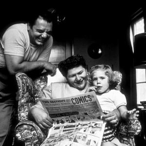 Ernest Borgnine with his wife, Rhoda, and daughter, Nancy, at home, 1955.