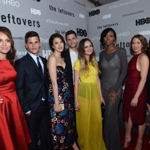 Liv Tyler, Amy Brenneman, Emily Meade, Amanda Warren, Charlie Carver, Max Carver, Carrie Coon and Margaret Qualley at event of The Leftovers (2014)