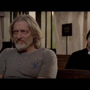Still of Clancy Brown and Clifton Collins Jr in Hellbenders 2012