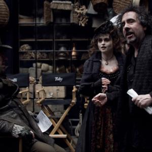 Still of Helena Bonham Carter and Tim Burton in Sweeney Todd The Demon Barber of Fleet Street 2007