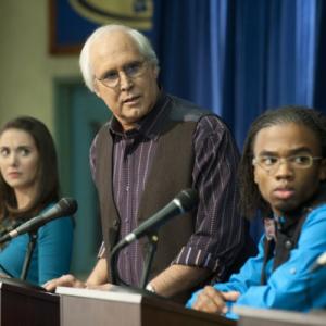 Still of Chevy Chase and Alison Brie in Community 2009