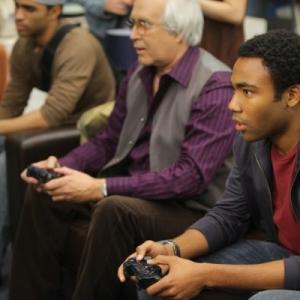 Still of Chevy Chase and Donald Glover in Community 2009