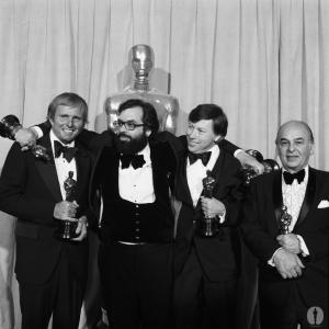 Winners from The Godfather Part II Gray Frederickson Francis Ford Coppola Fred Roos and Carmine Coppola at the 47th Academy Awards