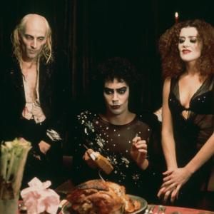 Still of Tim Curry, Richard O'Brien and Patricia Quinn in The Rocky Horror Picture Show (1975)