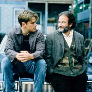 Still of Robin Williams and Matt Damon in Gerasis Vilas Hantingas 1997