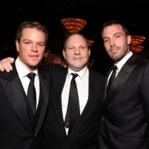 Ben Affleck Matt Damon and Harvey Weinstein