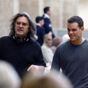 Still of Matt Damon and Paul Greengrass in The Bourne Supremacy (2004)