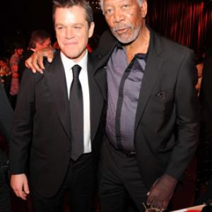 Morgan Freeman and Matt Damon at event of 15th Annual Critics Choice Movie Awards 2010