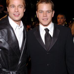 Brad Pitt and Matt Damon at event of Oceans Twelve 2004