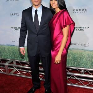 Matt Damon and Luciana Barroso at event of Promised Land (2012)
