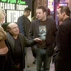 Martin Weir (DANNY DeVITO) introduces music producer Hy Gordon (PAUL ADELSTEIN) to Chili Palmer (JOHN TRAVOLTA) in MGM Pictures' comedy BE COOL.