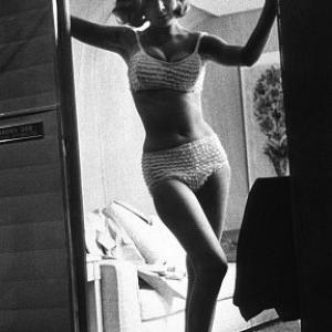 Sandra Dee in her dressing room on the set of 