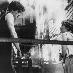Still of Matt Dillon and Diana Scarwid in Rumble Fish 1983