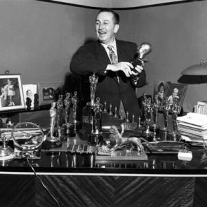 Walt Disney in his office with awards, Late 50's, I.V.