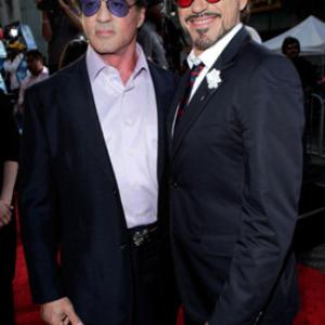 Sylvester Stallone and Robert Downey Jr at event of Gelezinis zmogus 2 2010
