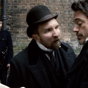 Still of Robert Downey Jr and Eddie Marsan in Sherlock Holmes 2009