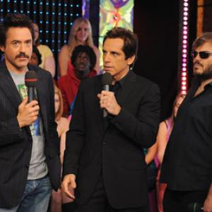 Robert Downey Jr., Ben Stiller and Jack Black at event of Griaustinis tropikuose (2008)