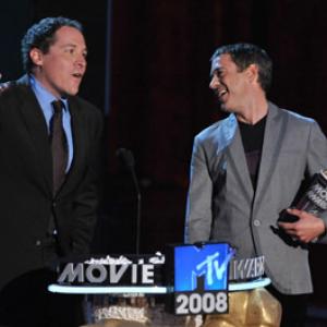 Robert Downey Jr and Jon Favreau at event of 2008 MTV Movie Awards 2008