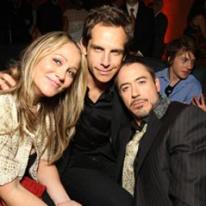 Robert Downey Jr., Ben Stiller and Christine Taylor at event of Gelezinis zmogus (2008)