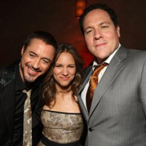 Robert Downey Jr., Jon Favreau and Susan Downey at event of Gelezinis zmogus (2008)