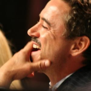 The enigmatic Robert Downey Jr reacts during the Iron Man panel