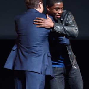 Robert Downey Jr. and Chadwick Boseman at event of Black Panther (2018)