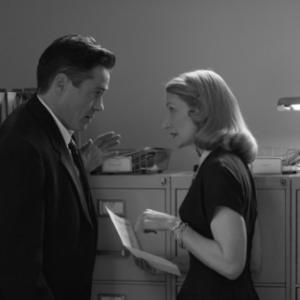 Still of Robert Downey Jr and Patricia Clarkson in Good Night and Good Luck 2005