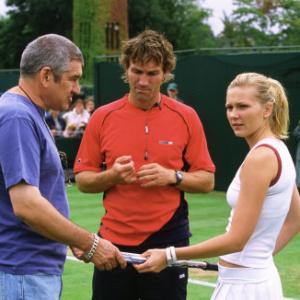 Kirsten Dunst Pat Cash and Richard Loncraine in Wimbledon 2004