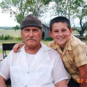 Robert Duvall and Mitchel Musso on the set of 